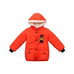 Orange Teddy Bear Puffer Coat - Toddler & Boys