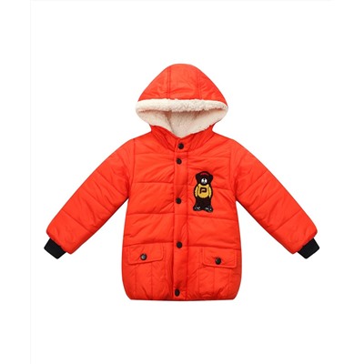 Orange Teddy Bear Puffer Coat - Toddler & Boys