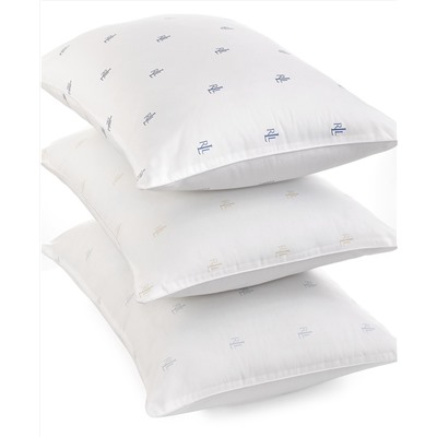 Lauren Ralph Lauren Logo Firm Density Standard/Queen Pillow, Down Alternative