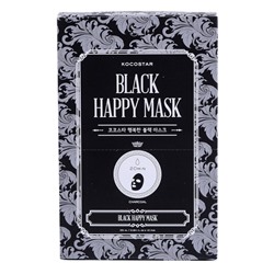 KOCOSTAR BLACK HAPPY MASK Тканевая маска для лица с углём 23мл