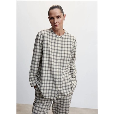 Camisa pijama cuadros franela -  Mujer | MANGO OUTLET Melilla
