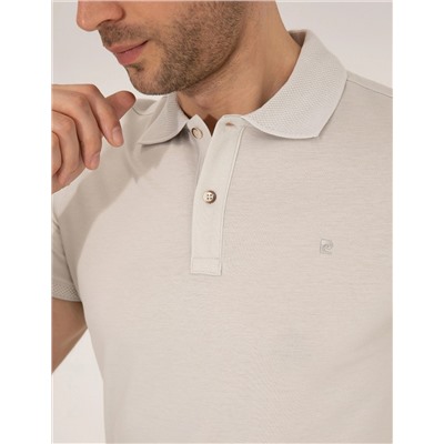 Açık Gri Slim Fit Polo Yaka Merserize Tişört