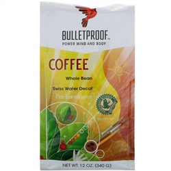 BulletProof, Coffee, Swiss Water Decaf, Whole Bean, 12 oz (340 g)