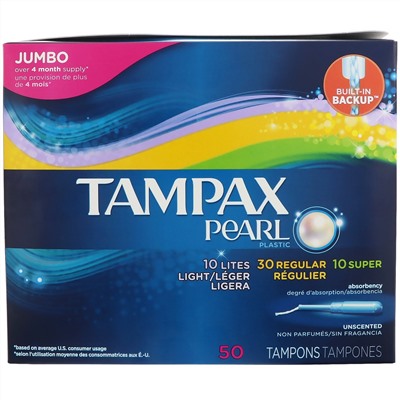 Tampax, Pearl, Multi Pack, 50 Tampons