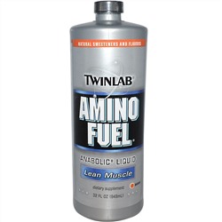 Twinlab, Анаболический напиток Amino Fuel для роста мышц, со вкусом апельсина, 32 жидких унций (948 мл)