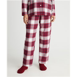 Extra warm check cotton trousers