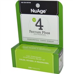 Hyland's, NuAge, № 4 Ferrum Phos (фосфат железа), 125 таблеток