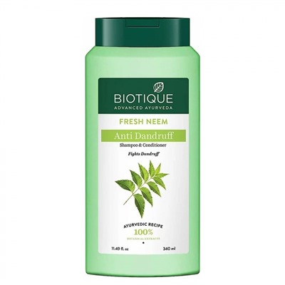 BIOTIQUE Fresh neem anti dandruff shampoo &amp; conditioner Шампунь-кондиционер против перхоти с нимом 190мл