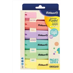Pelikan Fosforlu Kalem Pastel Renkler 6'lı Paket EKSTCT128003037