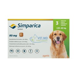Simparica 80mg Chewable Tablets For Dogs 20-40 kg