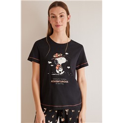 Pijama Capri 100% algodón Snoopy negro