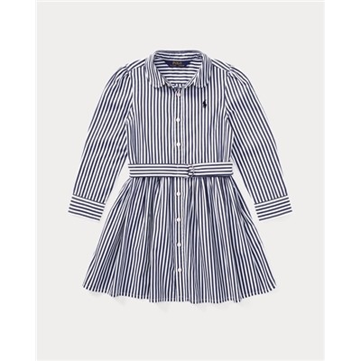 GIRLS 2-6X Striped Cotton Shirtdress
