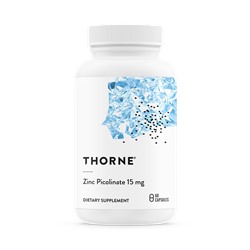 Пиколинат Цинка 15 мг, Zinc Picolinate 15mg, Thorne Research, 60 капсул