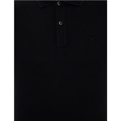 Siyah Slim Fit Polo Yaka Merserize Tişört