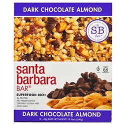 Santa Barbara Bar, Dark Chocolate Almond , 12 Bars, 18.96 oz (540 g)