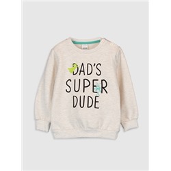 Erkek Bebek Yazı Baskılı Sweatshirt