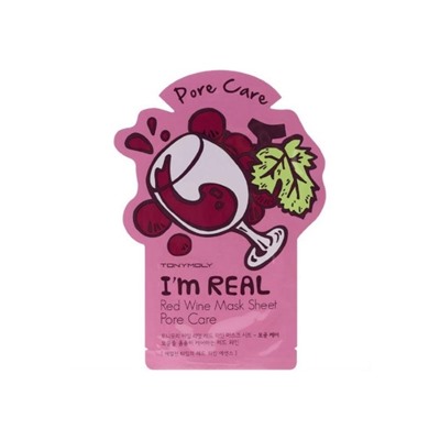 TONYMOLY I AM RED WINE MASK SHEET – PORE CARE Очищающая тканевая маска для лица с экстрактом красного вина 21мл