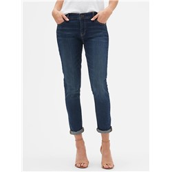 Mid Rise Cropped Girlfriend Jeans