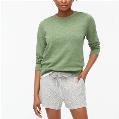 Linen-blend drawstring short