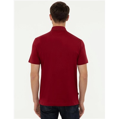 Bordo Regular Fit Polo Yaka Merserize Tişört