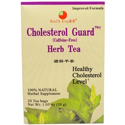 Health King, Cholesterol Guard, травяной чай, без кофеина 1.05 унции (30 г), 20 чайных пакетиков