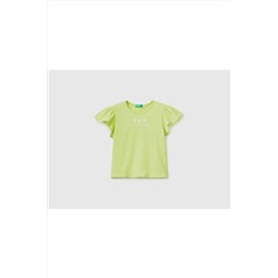 United Colors of BenettonKız Çocuk Açık Yeşil Slogan Baskılı T-shirt Açık Yeşil