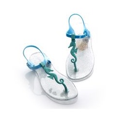 Сандалии Zhoelala Seahorse (прозрачный с шиммером_голубой+мятный)/ Zhoelala Seahorse (shimmer+blue+mint)