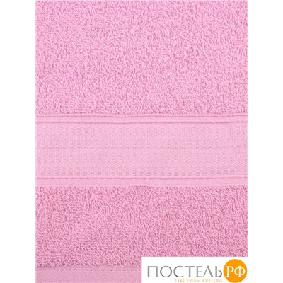 529698/10-2 Полотенце махровое с бордюром розовый. 50*90, 420гр/м2