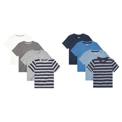 lupilu Kinder Jungen T-Shirts, 4 Stück, aus weicher Single-Jersey-Qualität