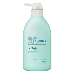 KAO Merit Шампунь для волос бессиликоновый Non-Silicone Floral с разглаживающим эффектом, бутылка дозатор 480 мл