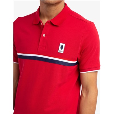 11A722-3O00A  PIECED SIGNATURE STRIPE PIQUE POLO SHIRT