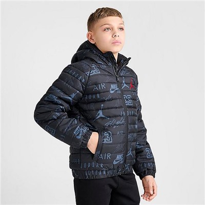 KIDS' JORDAN ALLOVER PRINT TONAL PUFFER JACKET