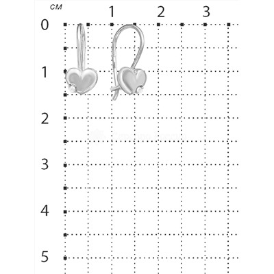 Серьги детские из серебра с фианитами родированные - Сердечки 925 пробы С-3703-Р