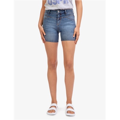 HIGH RISE VINTAGE YOKE DENIM SHORTS