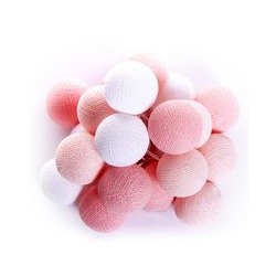 Тайская гирлянда с шариками(Большие! Спец.заказ для нашего магазина) в нежно-розовой гамме 20 шариков/ Lightening balls pink