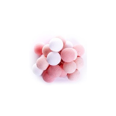 Тайская гирлянда с шариками(Большие! Спец.заказ для нашего магазина) в нежно-розовой гамме 20 шариков / Lightening balls pink
