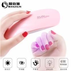 Портативная сушилка для ногтей 6 Вт УФ-светодиодная лампа для ногтей для дома ногтей