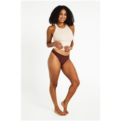 Tanga menstrual seamless nailon reciclado Cocao absorción ligera moderada