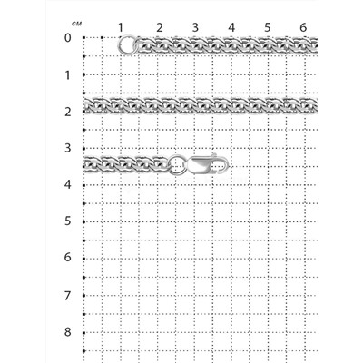 Цепь из серебра родированная - Бисмарк 925 пробы 1-005ра