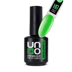Uno Камуфлирующее базовое покрытие для гель-лака / Rubber Color Base Gel, Neon Green, 12 г