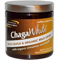 North American Herb & Spice Co., ChagaWhite, заменитель кофе, 5.1 унций (145 г)