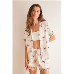 Pijama camisero corto 100% algodón Stitch