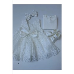 Petite Ponpon Baby Kız Bebek Mevlüt Takımı Kız Bebek Prenses Elbise Dantelli Elbise TAKLSK123