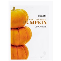 [LANSKIN] Маска для лица тканевая ТЫКВА Farm Fresh Mask Pumpkin, 21 гр