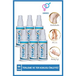 Teraxil El, Ayak, Koltuk Altı Terleme ve Ter Kokusu Önleyici Sprey Deodorant Antiperspirant Unisex 6 Adet