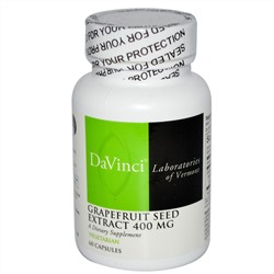 DaVinci Laboratories of Vermont, Экстракт семян грейпфрута, 400 мг, 60 капсул