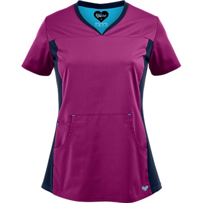 UA Butter-Soft STRETCH Scrubs Contemporary Fit Stretch Side Panels Top