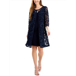 CONNECTED APPAREL Womens Soutache Knee Cocktail And Party Dress