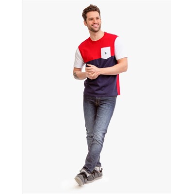 COLORBLOCK JERSEY T-SHIRT WITH POCKET