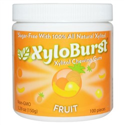 Xyloburst, Жевательная резинка с ксилитолом, фруктовый вкус, 5,29 унции (150 г), 100 штук.